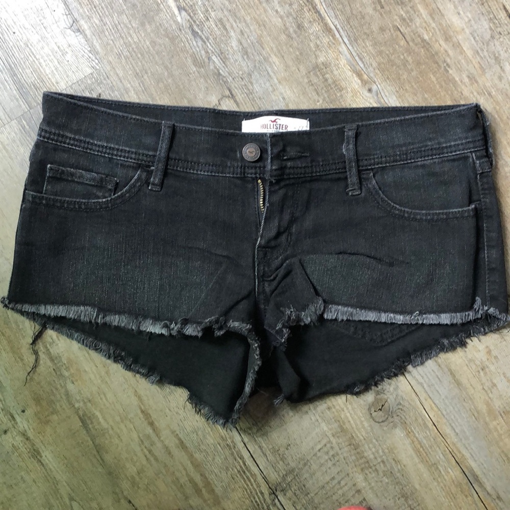 Black denim shorts